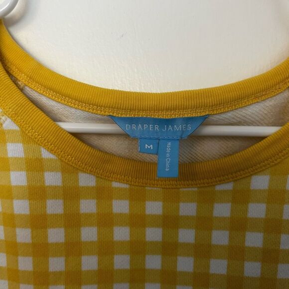 Draper James Yellow White Gingham Pullover Sweater Size M Preppy Classic - Picture 10 of 15